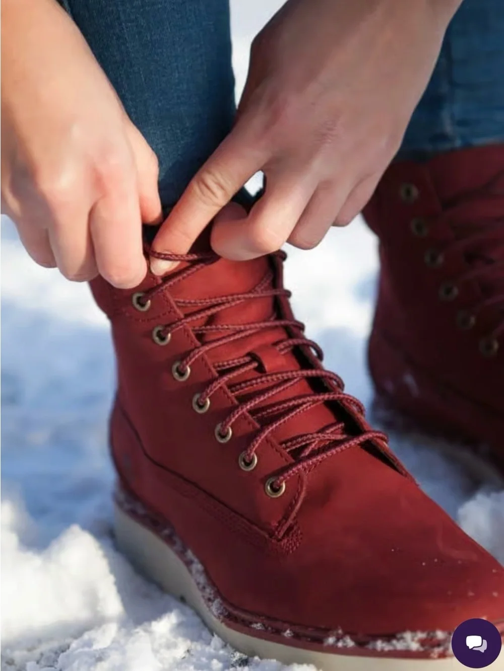 Timberland Kenniston 6-inch lace up nubuck burgundy leather booties size 8